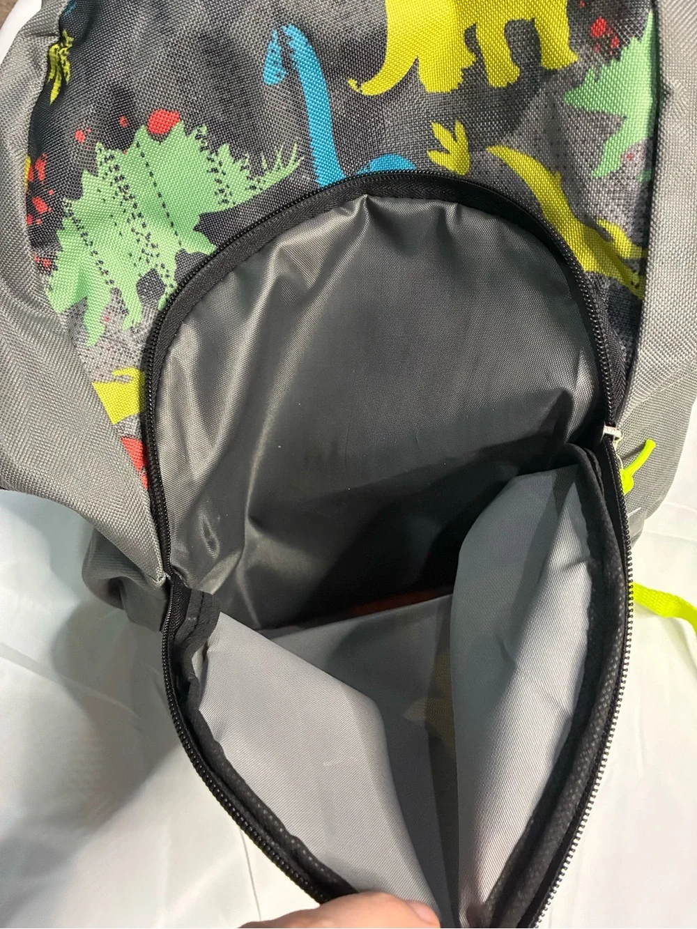 Kids Dinosaur Backpack Boys Gray School Bag T-Rex NWT